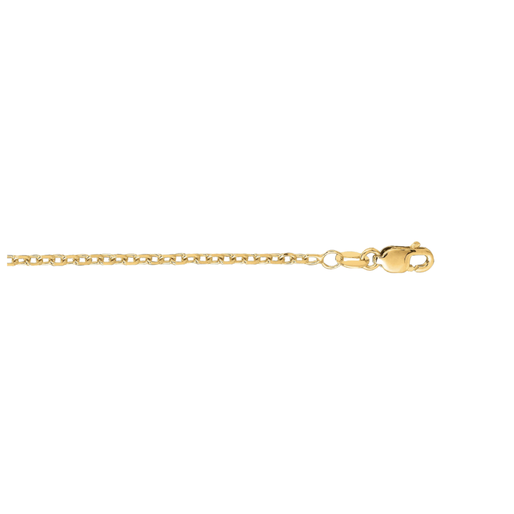 14K Gold 1.8mm Diamond Cut Cable Chain