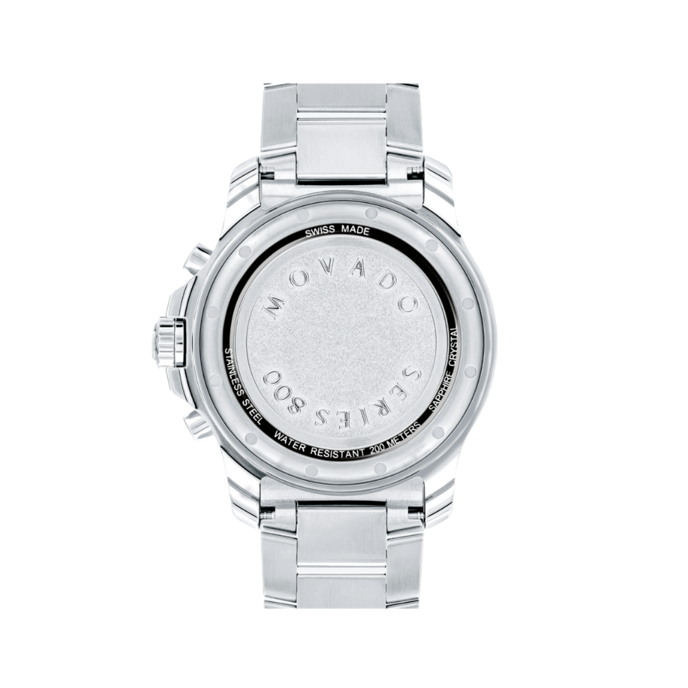 Movado Series 800 Black Dial Stainless Steel Men's Watch