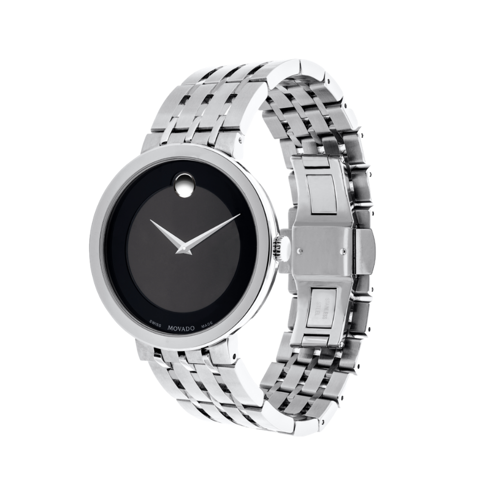 Movado Esperanza Black Dial Stainless Steel Men's Watch