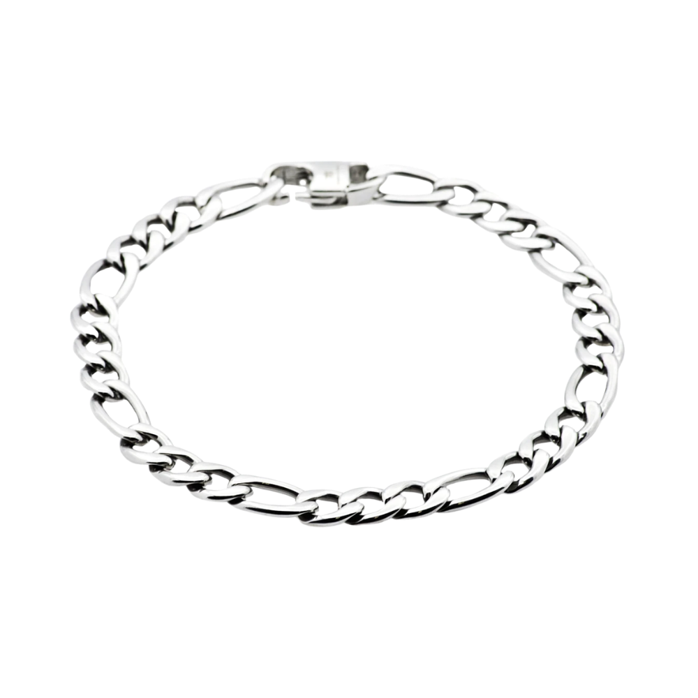 Stainless Steel Figaro Link Chain Bracelet