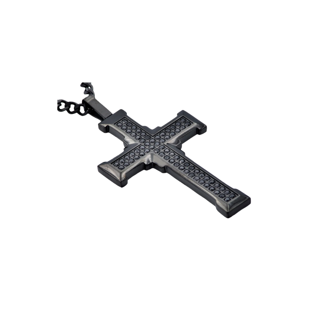 Black Stainless Steel Cross Pendant