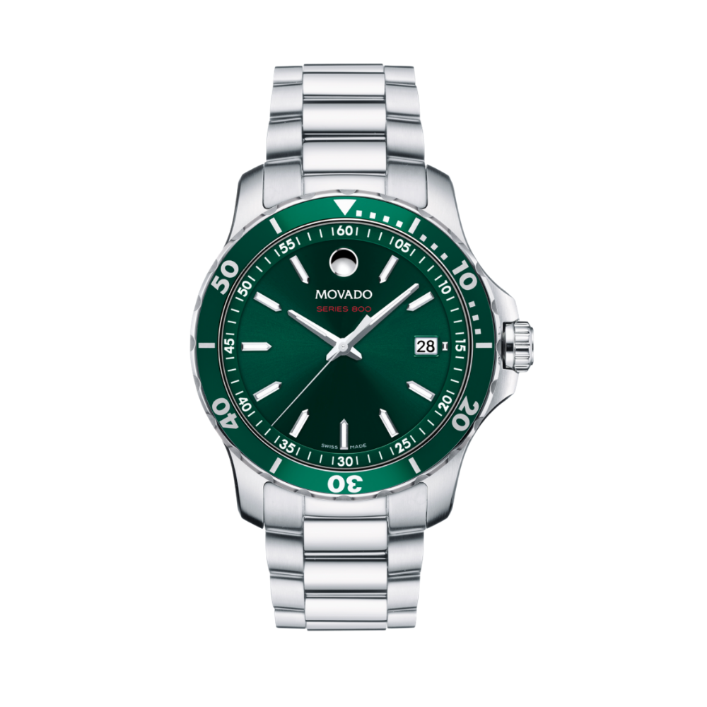 Movado Series 800 Green Dial Stainless Steel Men's Watch