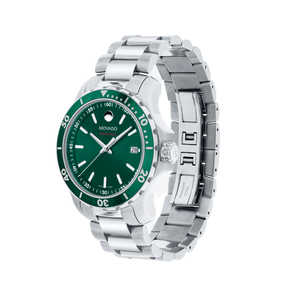Movado Series 800 Green Dial Stainless Steel Men's Watch