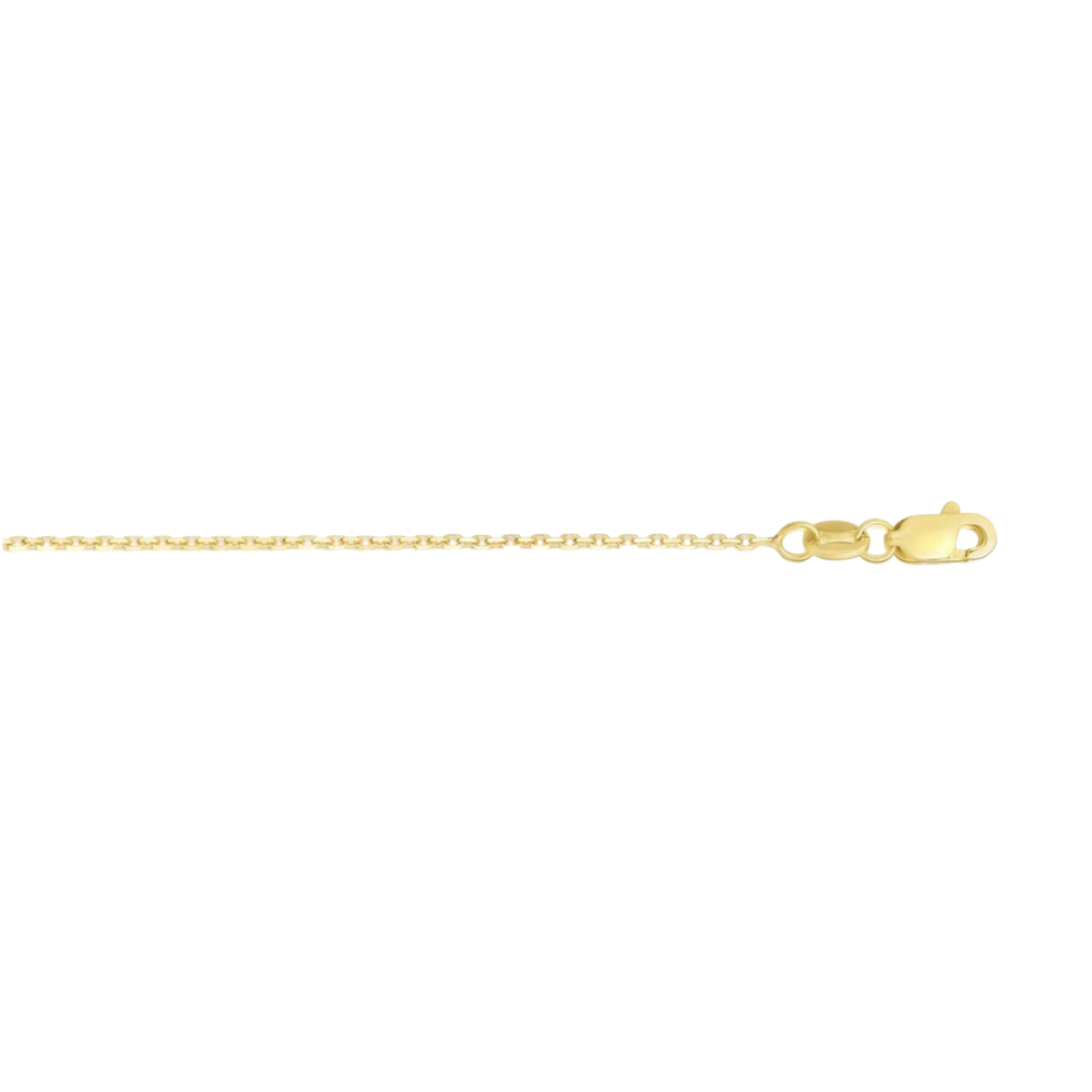 14K Gold .8mm Diamond Cut Cable Chain