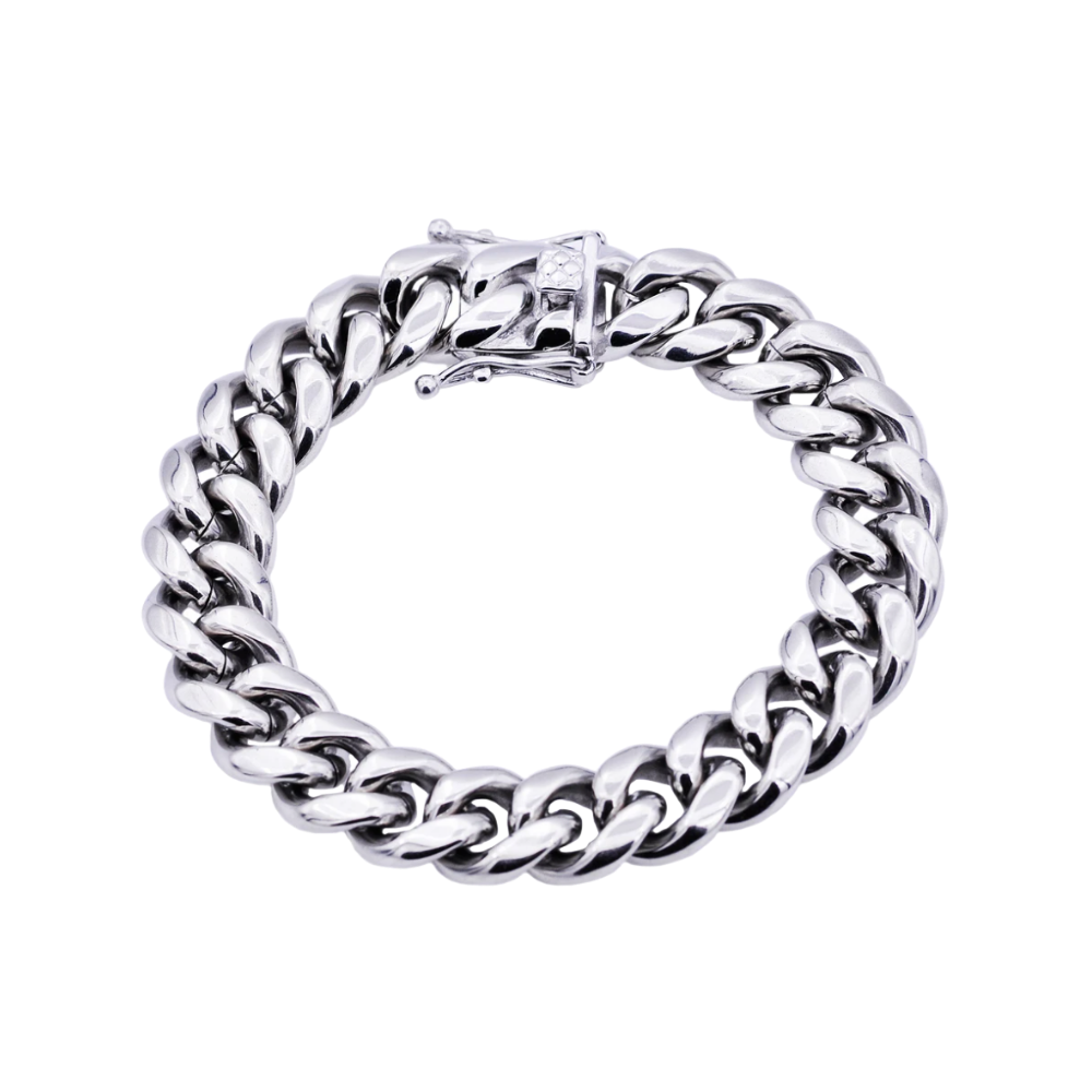 Stainless Steel 14mm Cuban Link Chain Bracelet