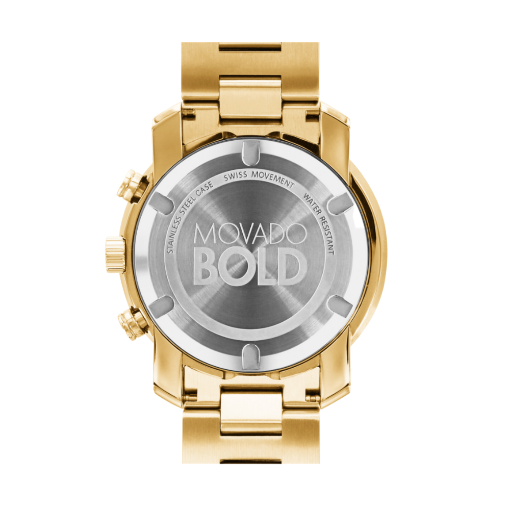 Movado Bold Champagne Dial Yellow Gold Ion-plated Men's Watch