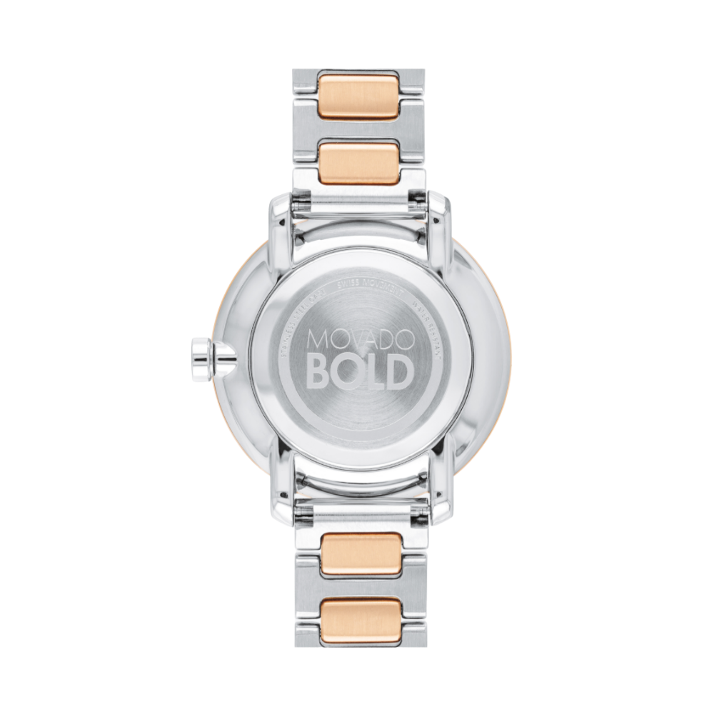 Movado Bold Silver Dial Two-tone Ladies Watch