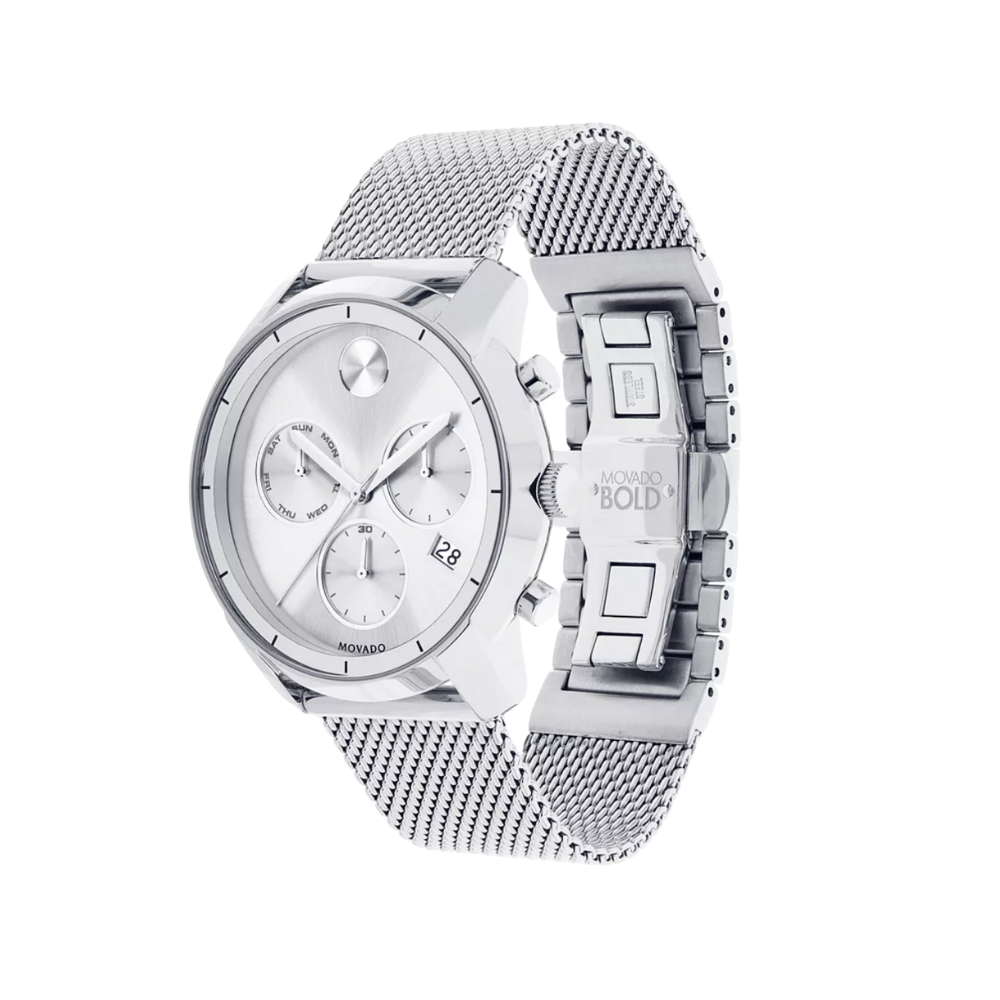 Movado Bold Silver Dial Stainless Steel Men's Watch