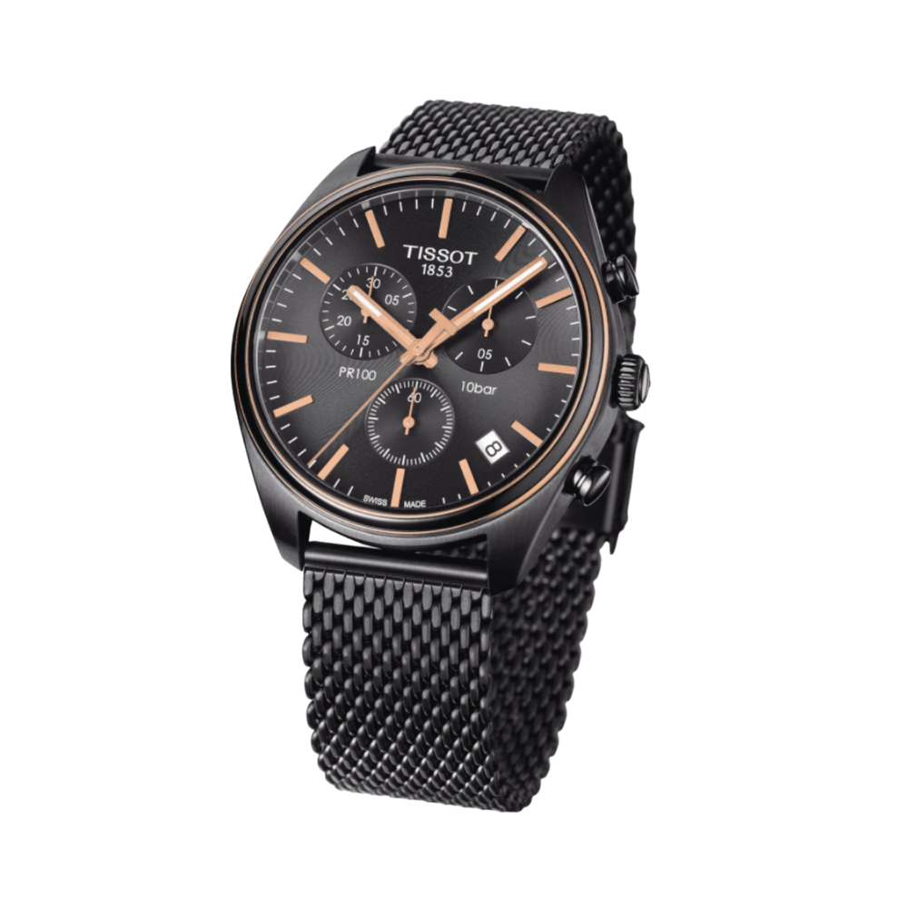 Tissot PR 100 Chronograph Black Dial Men's Watch
