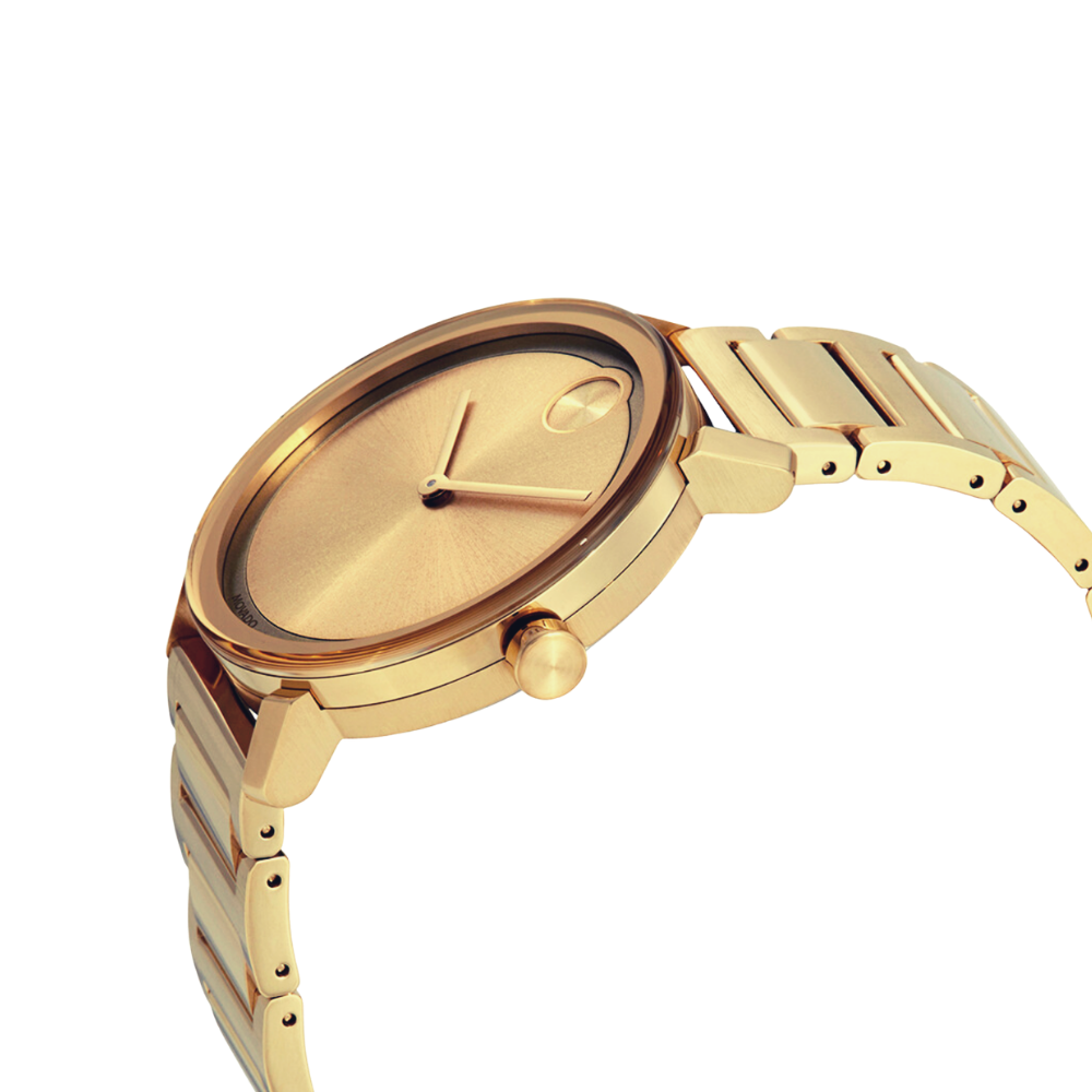 Movado Bold Gold Dial Yellow Gold Ion-plated Men's Watch