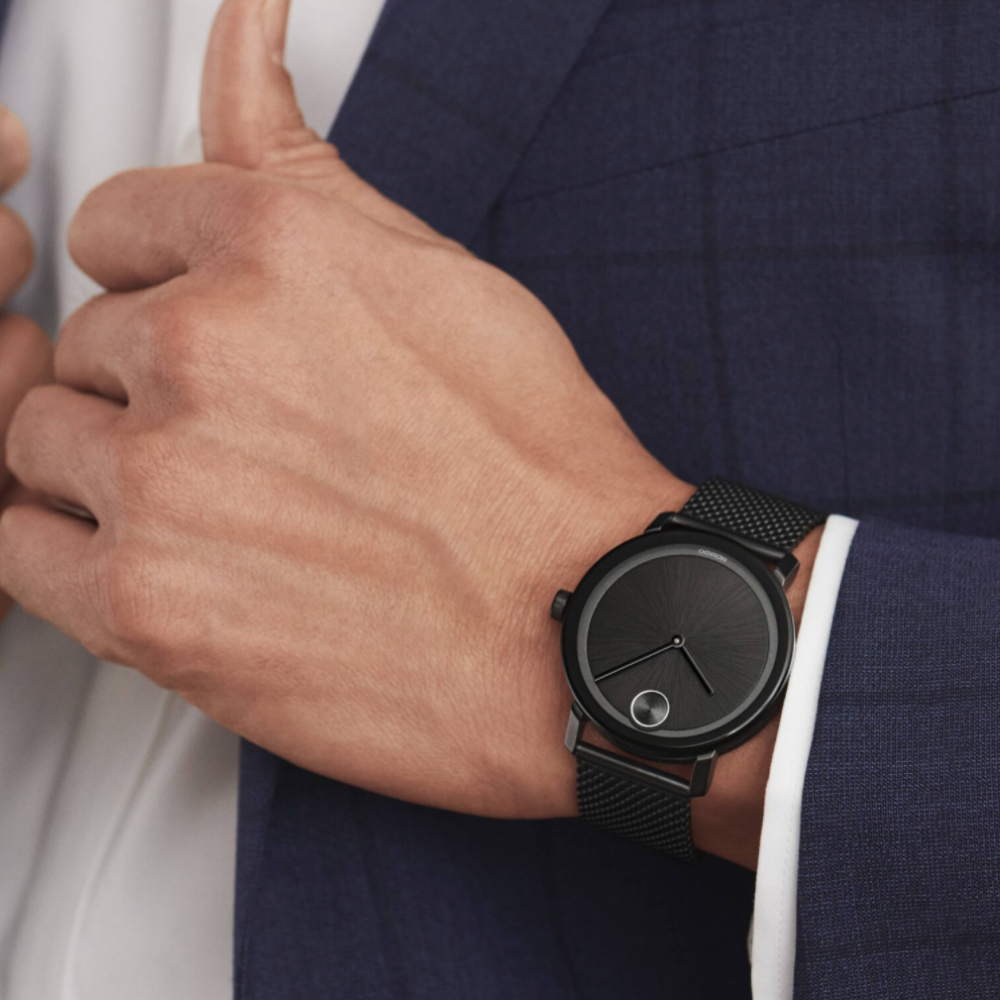 Movado Bold Black Dial Black Ion-plated Men's Watch