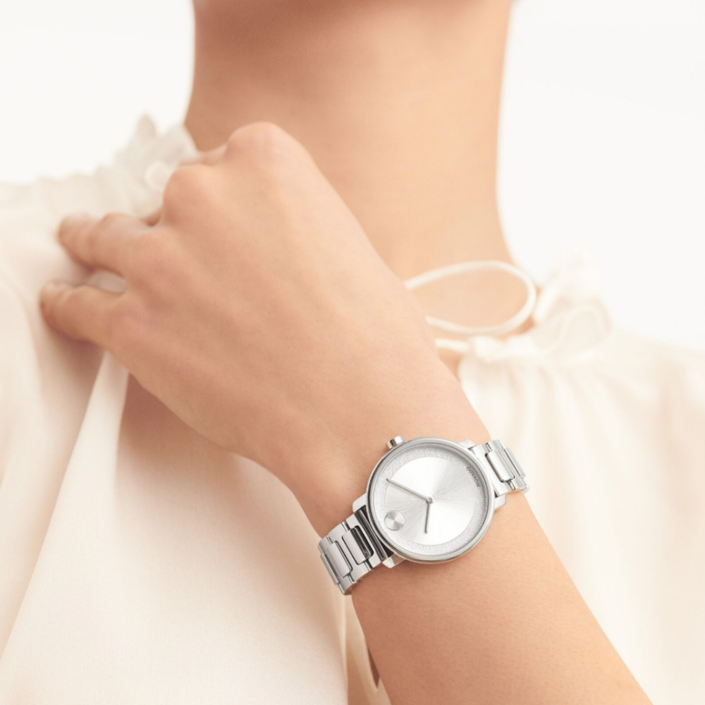 Movado Bold Silver Dial Two-tone Ladies Watch