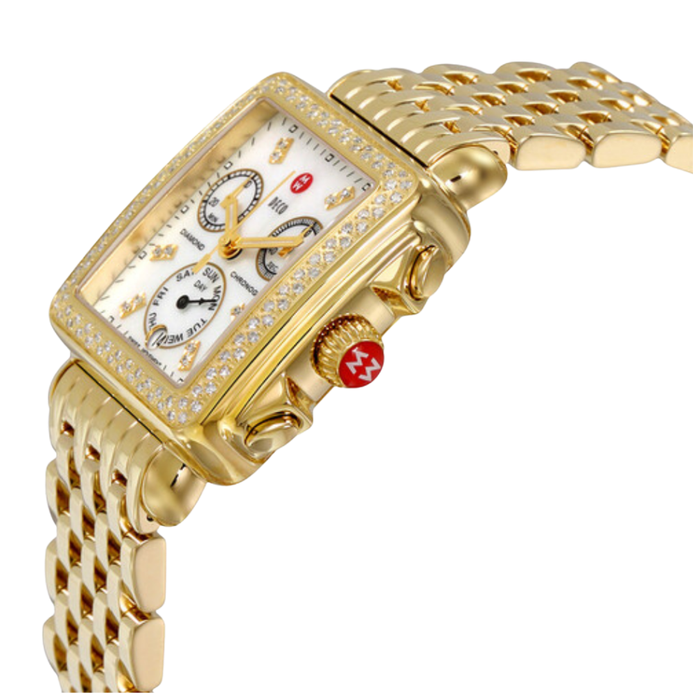 Michele Deco 18K Gold Diamond Watch