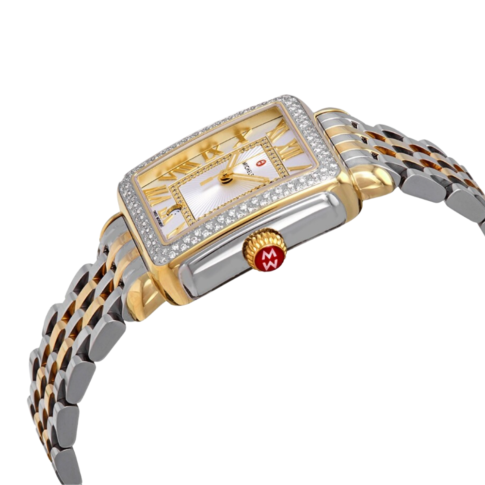 Michele Deco Madison Diamond Two-Tone 18K Gold Diamond Dial Watch