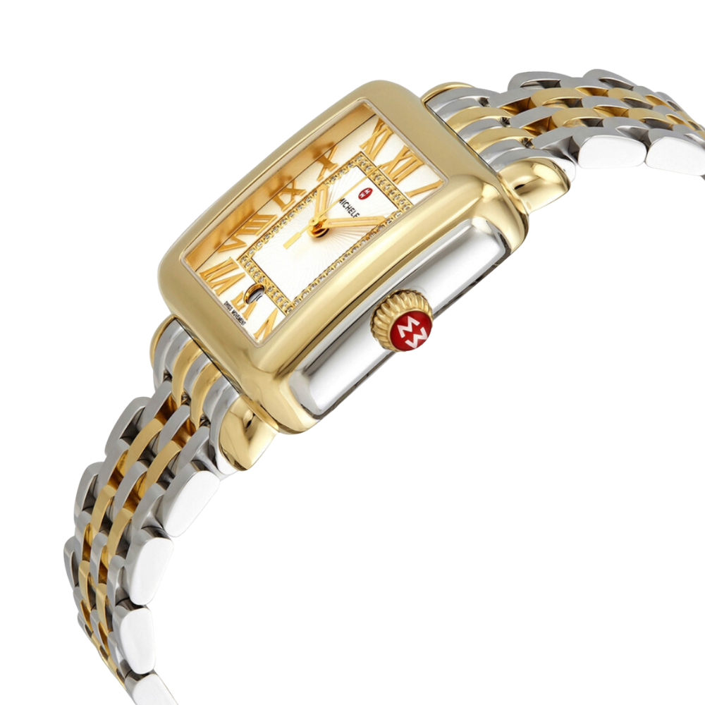Michele Deco Madison Two-Tone 18K Gold Diamond Dial Watch