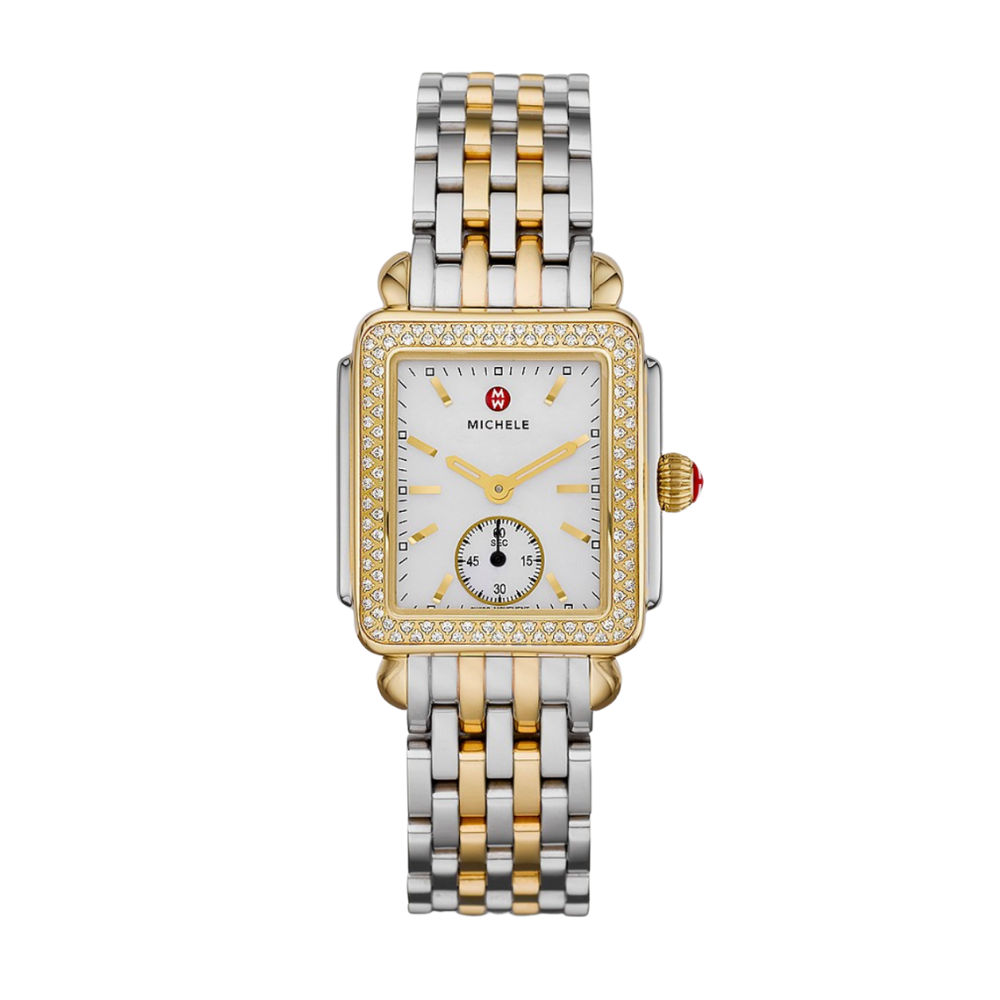 Michele Deco Mid Two-Tone 18K Gold Diamond Watch
