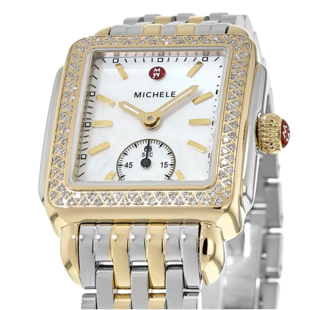 Michele Deco Mid Two-Tone 18K Gold Diamond Watch