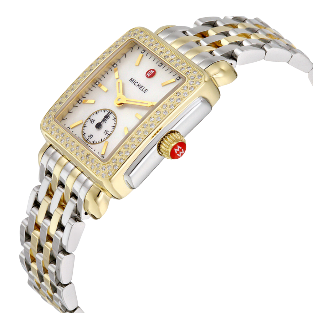 Michele Deco Mid Two-Tone 18K Gold Diamond Watch