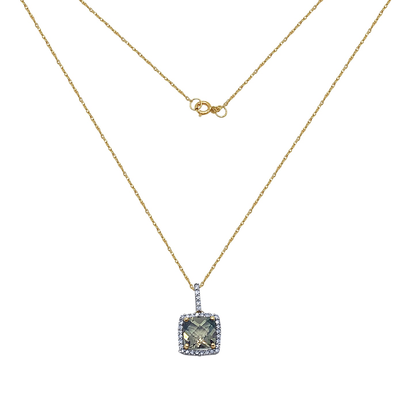 Smokey Quartz Diamond Necklace