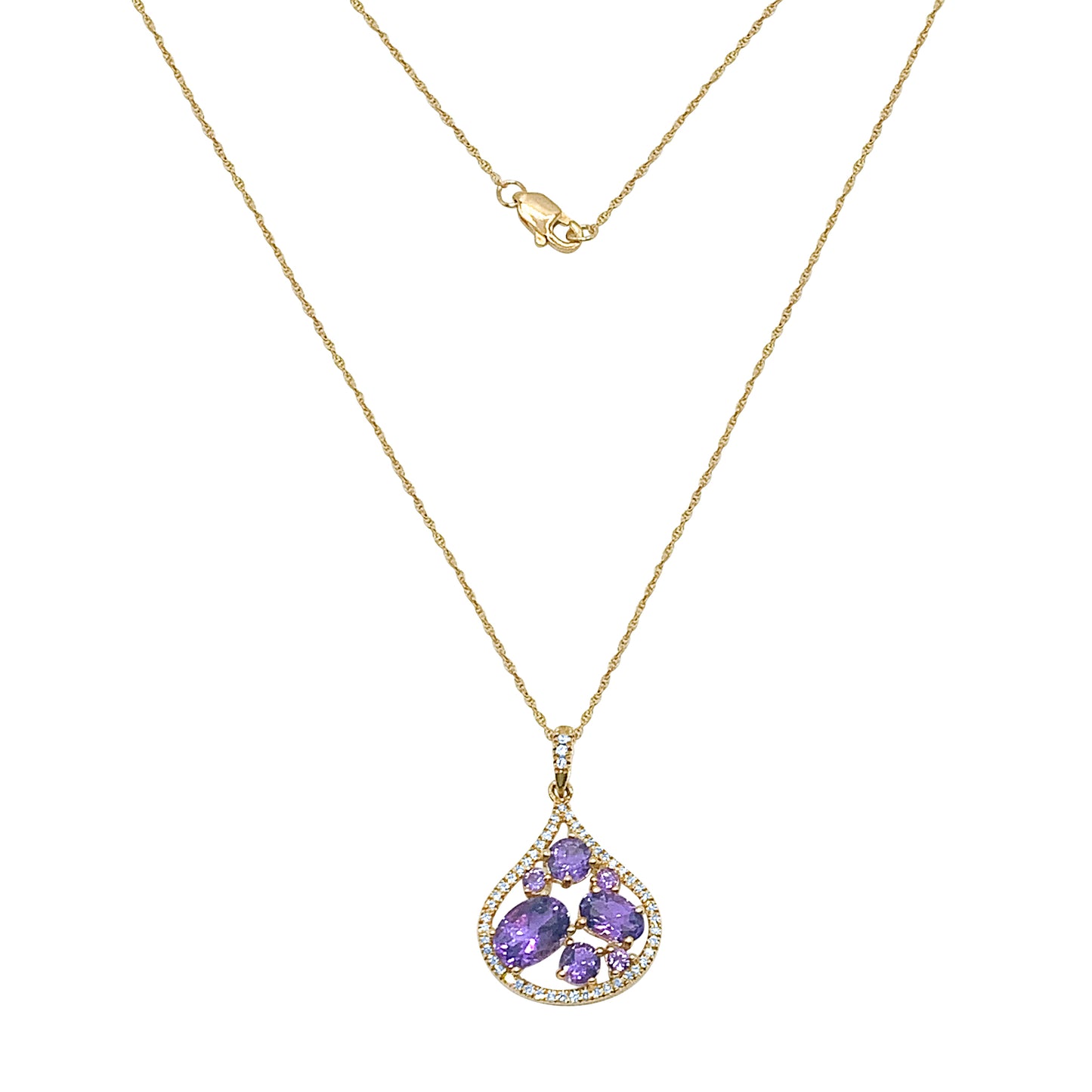 Amethyst Diamond Necklace