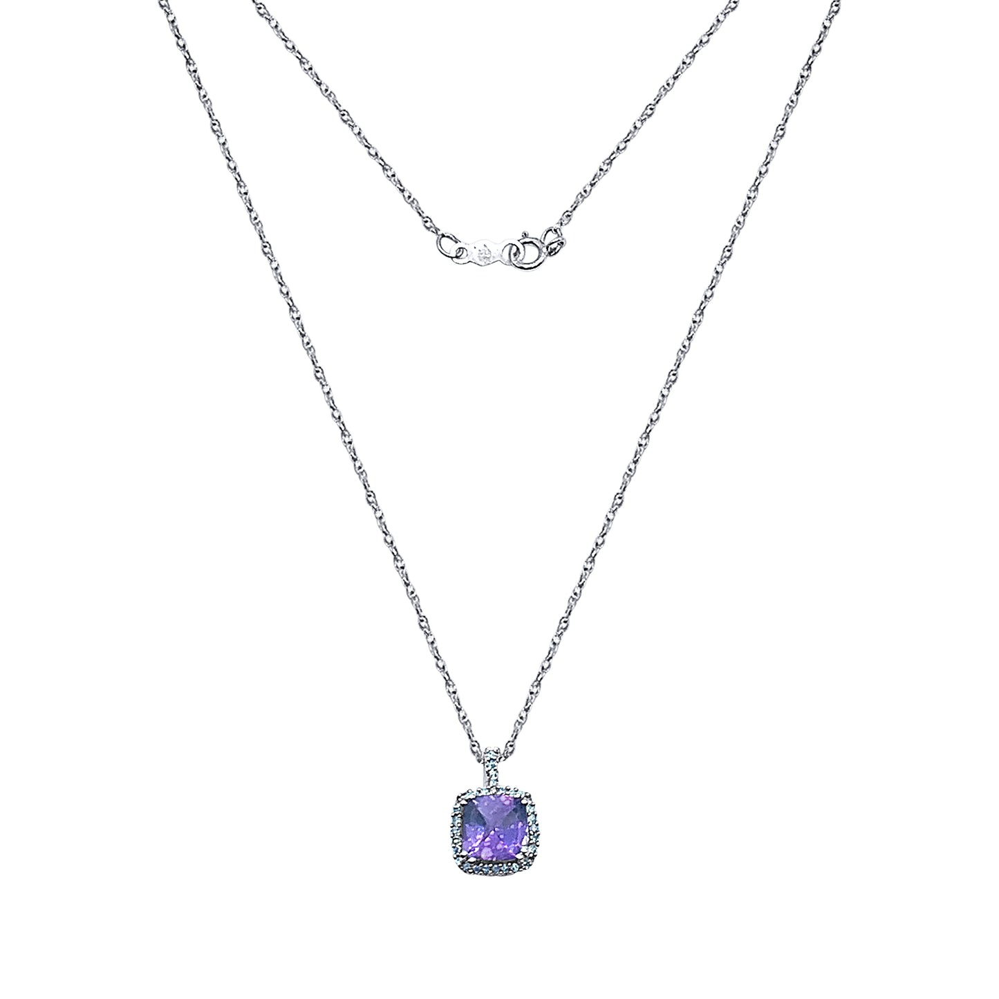 Amethyst Diamond Necklace