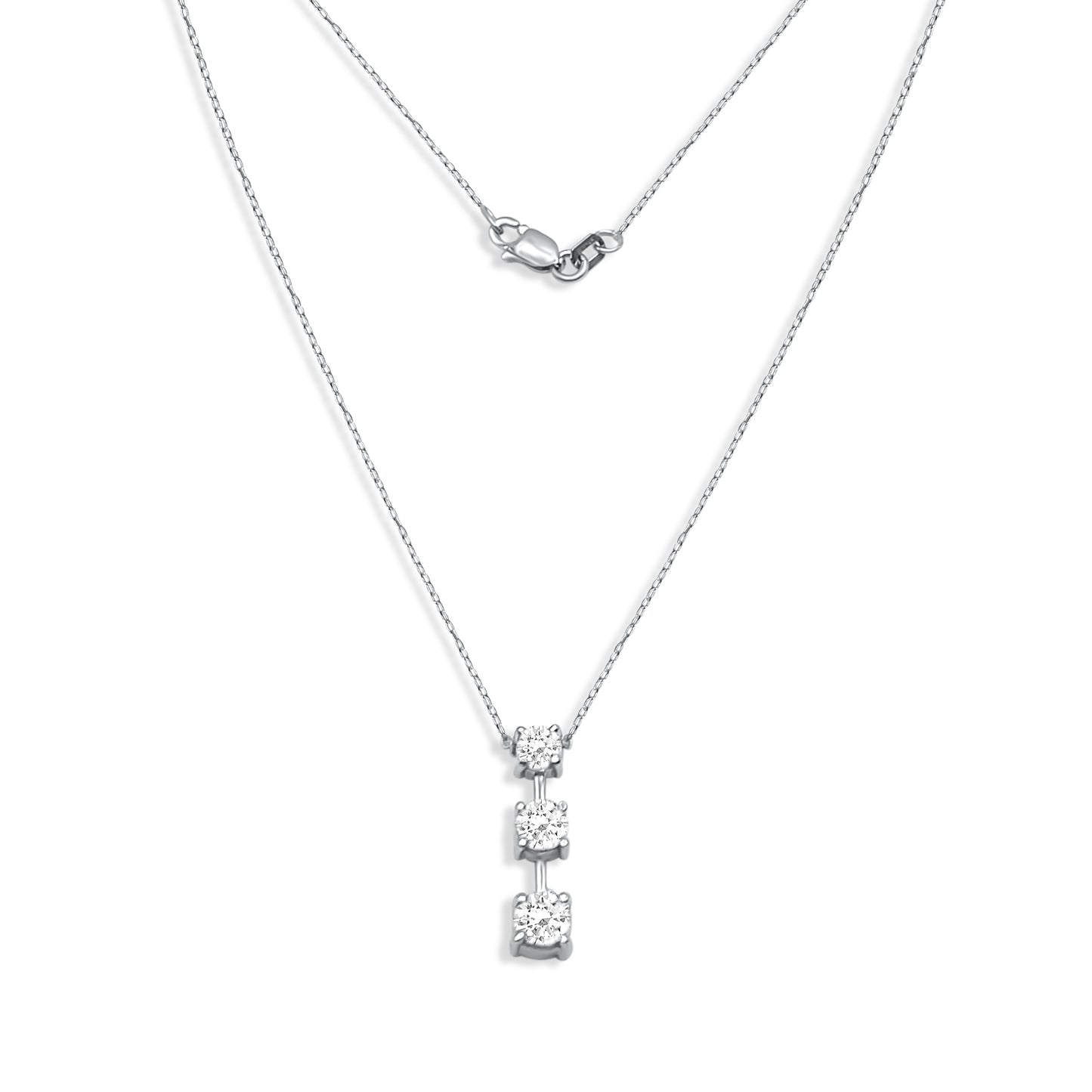 Three Stone Diamond Necklace