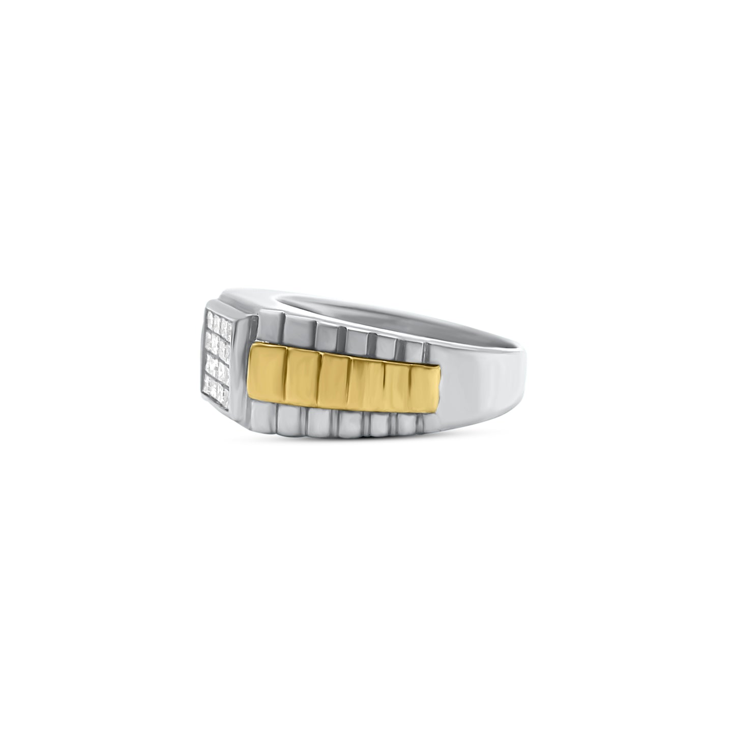 Men's Two Tone Invisible Setting Ring