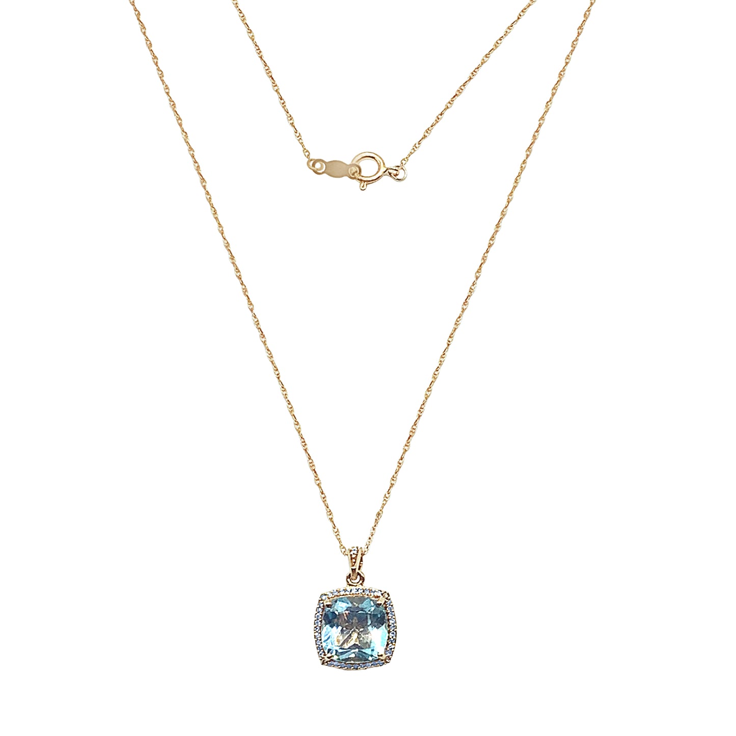 Aquamarine Diamond Necklace