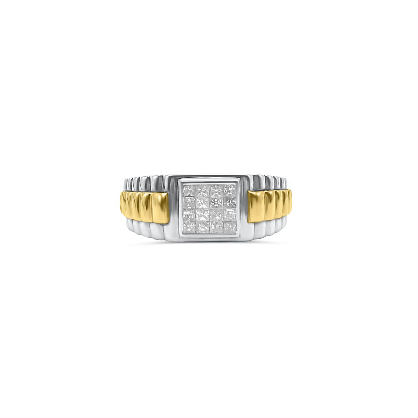 Men's Two Tone Invisible Setting Ring