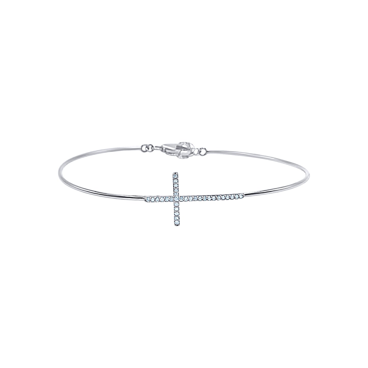 Women's Diamond Cross Bangle