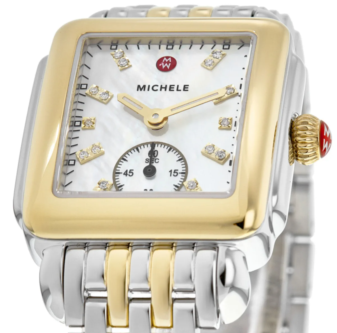 Michele Deco Mid Two-Tone Diamond Dial Watch