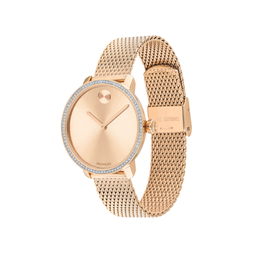 Movado Bold Shimmer Pale Rose Gold PVD Ladies Watch