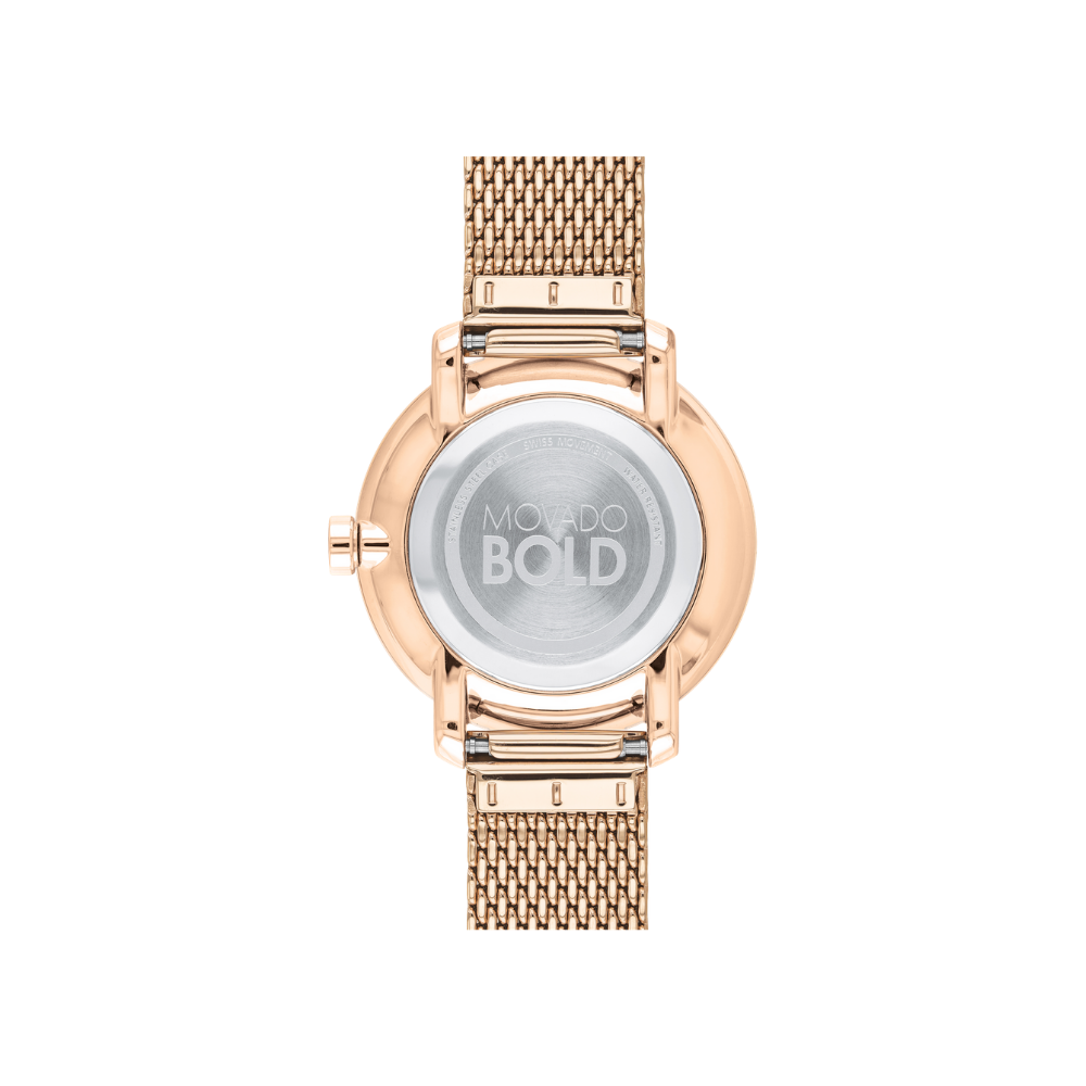 Movado Bold Shimmer Pale Rose Gold PVD Ladies Watch