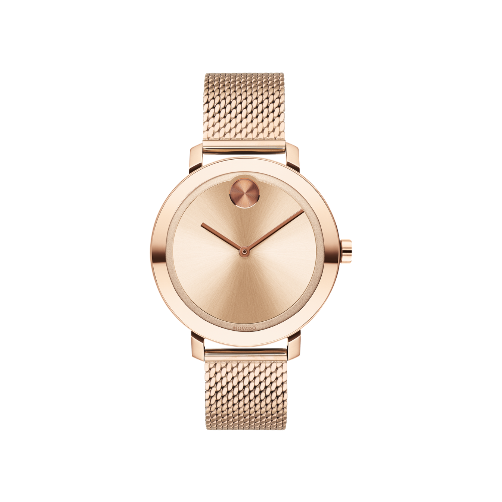 Movado Bold Quartz Rose Gold Dial Ladies Watch