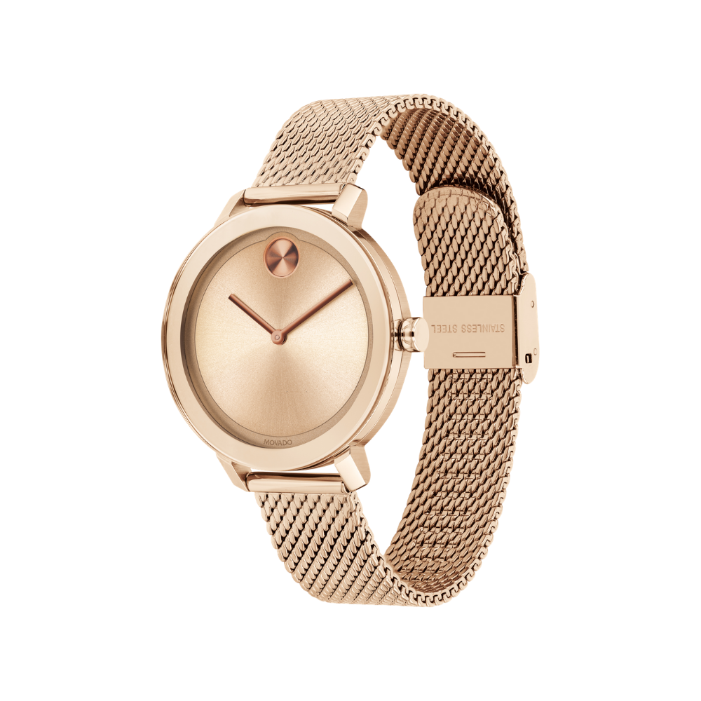 Movado Bold Quartz Rose Gold Dial Ladies Watch