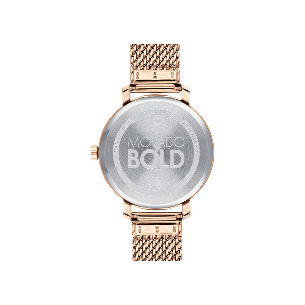 Movado Bold Quartz Rose Gold Dial Ladies Watch