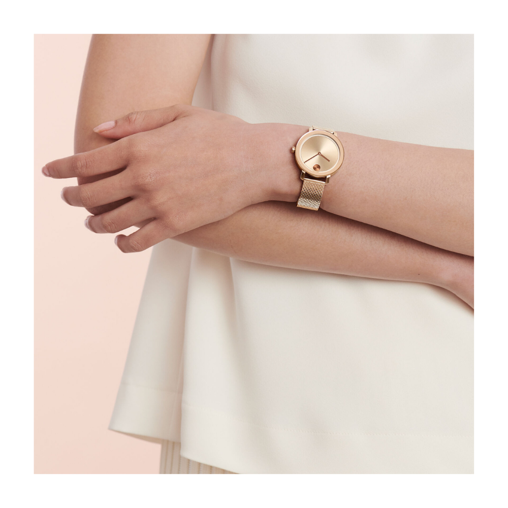 Movado Bold Quartz Rose Gold Dial Ladies Watch