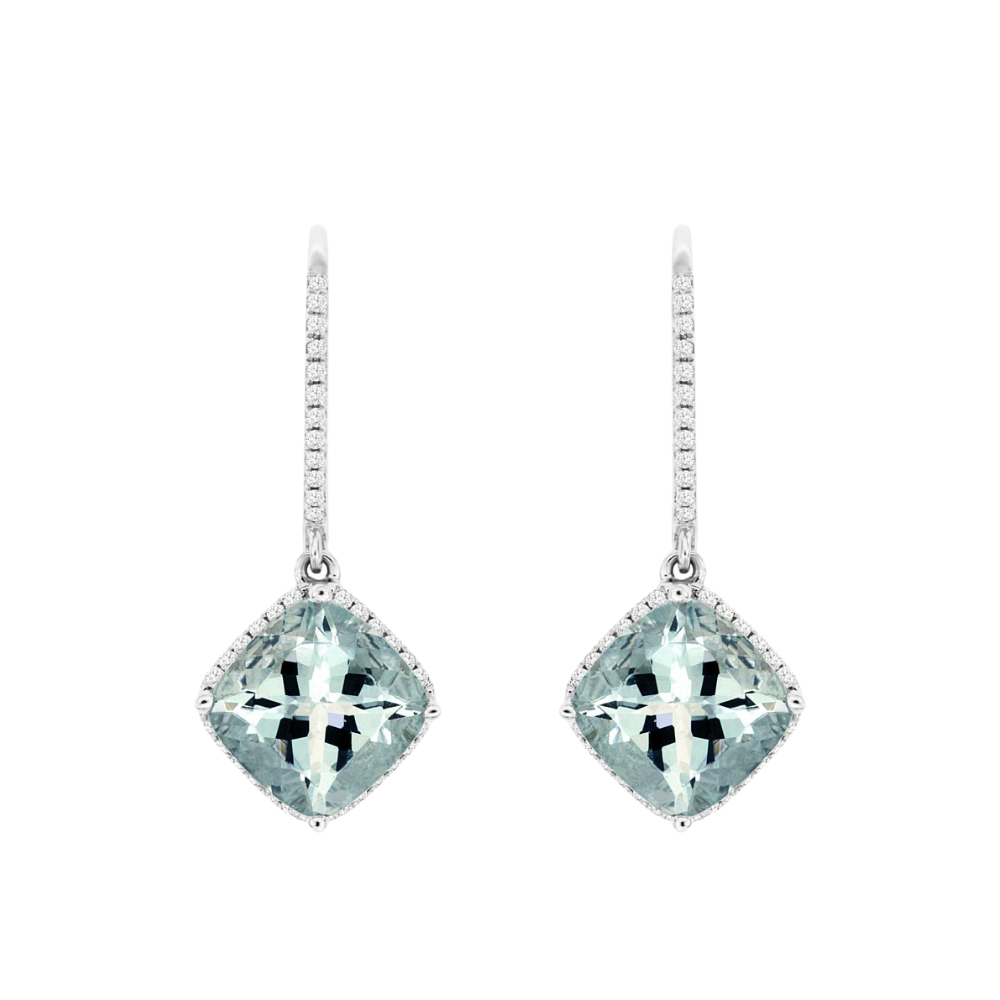 Aquamarine Diamond Earrings