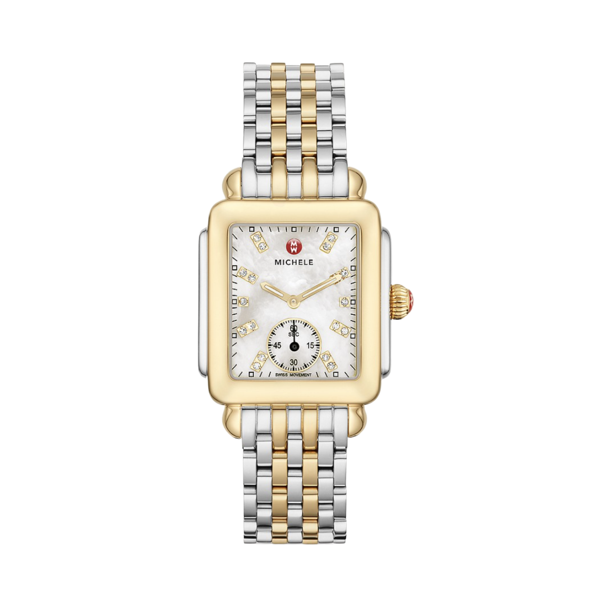 Michele Deco Mid Two-Tone Diamond Dial Watch