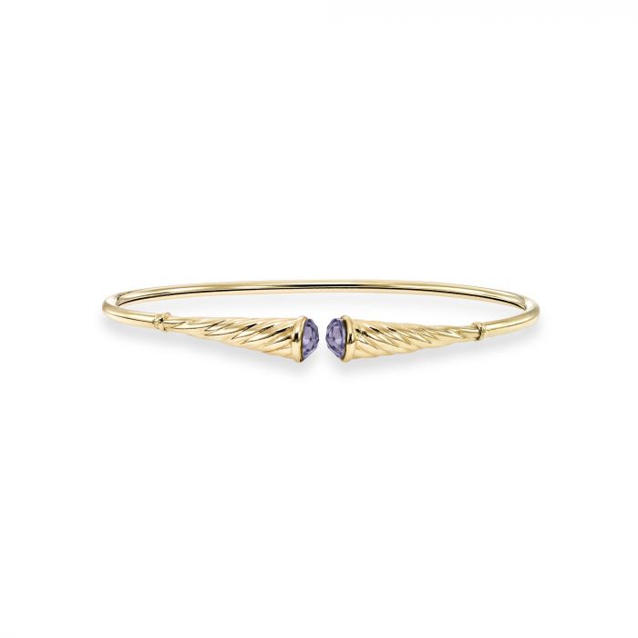 Italian Cable Cuff Gemstone Bracelet