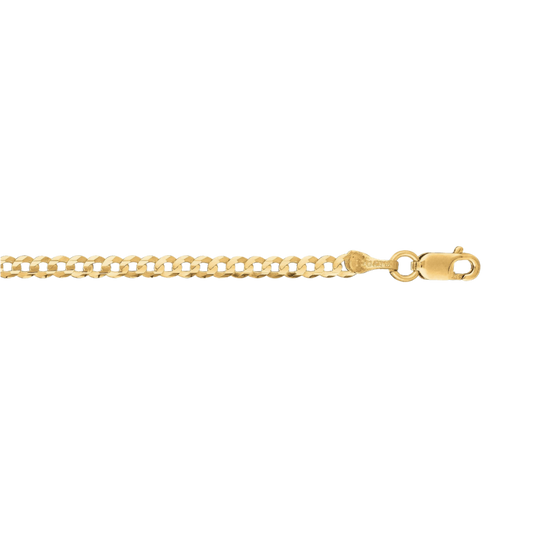 14K Gold 2.6mm Comfort Curb Chain