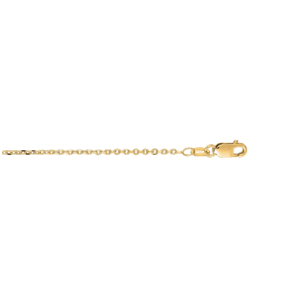 14K Gold 1.5mm Diamond Cut Cable Chain