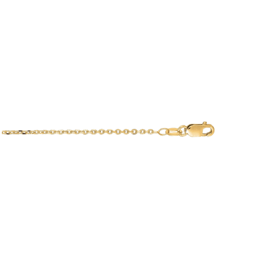 14K Gold 1.5mm Diamond Cut Cable Chain
