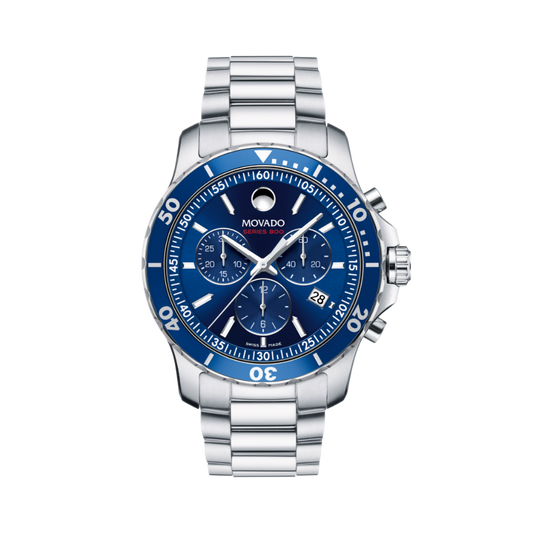 Movado Series 800 Blue Dial Stainless Steel Men's Watch