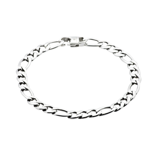 Stainless Steel Figaro Link Chain Bracelet