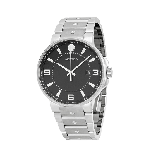 Movado SE Pilot Black Dial Stainless Steel Men's Watch
