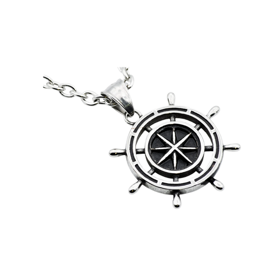 Stainless Steel Ship Helm Pendant