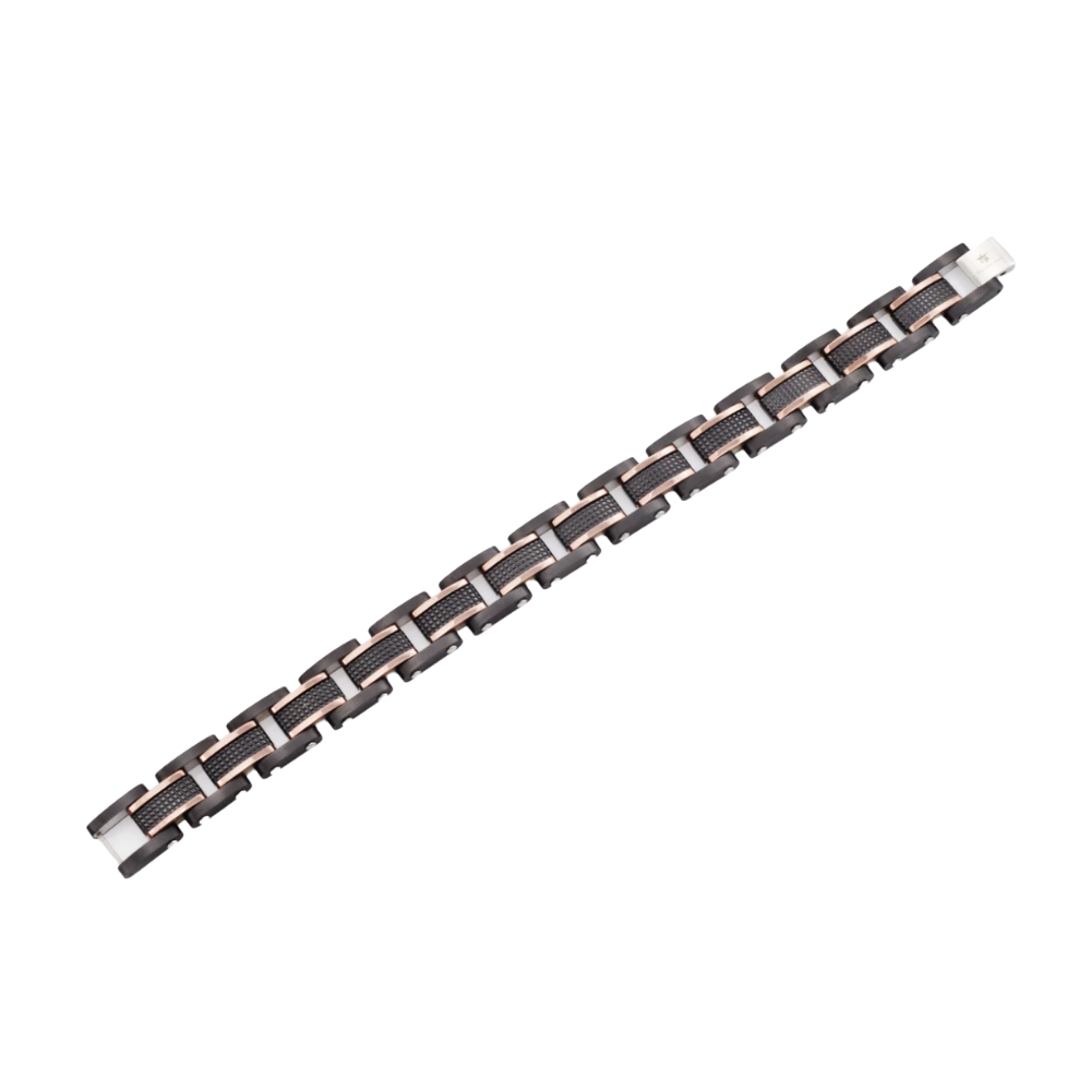 Black Plated Textured Stainless Steel Bracelet