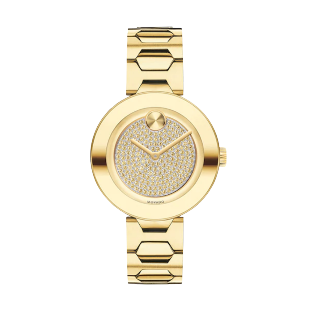 Movado Bold Pave Crystal Dial Ladies Watch