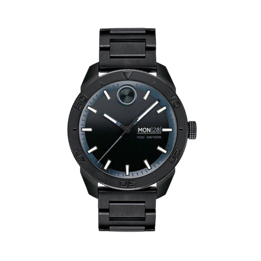 Movado Bold Black Dial Men's Stainless Steel Watch